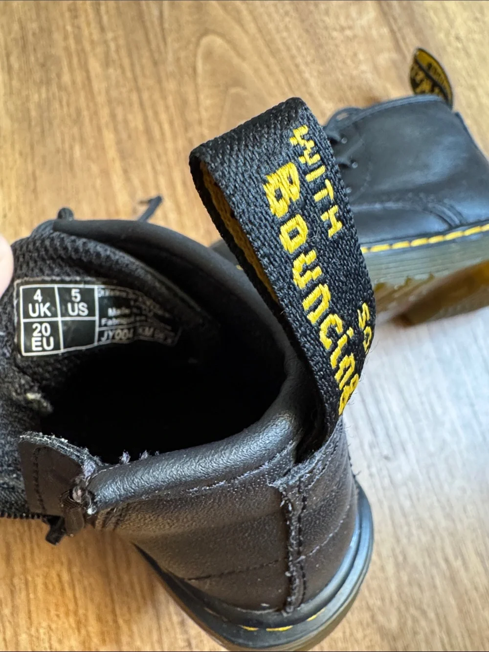 Dr Martens Soft T Leather Lace Up Boots Black Booties  Size 5 Toddler